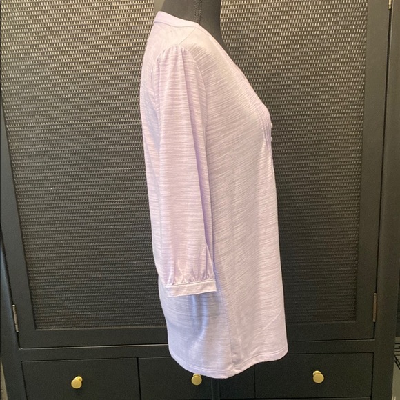 Banana Republic Purple Tunic with Mandarin Collar and Pleated Details - Picture 3 of 10